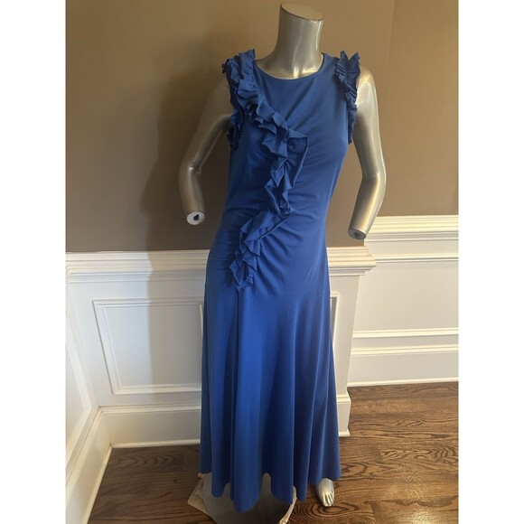 Ulla Johnson Dresses & Skirts - ULLA JOHNSON Jersey Maxi Blue Dress Ruffle Detail Sz M
